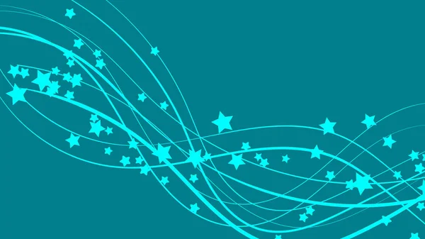 Fondo Espacial Abstracto Con Líneas Azules Estrellas Hermosas Estrellas Sobre — Vector de stock