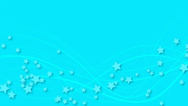 Fondo Espacial Abstracto Con Líneas Azules Estrellas Tridimensionales Con Sombra — Vector de stock