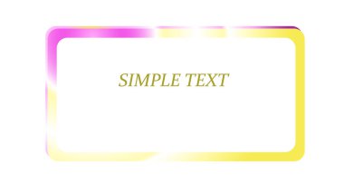 Ebbs soyut bir menekşe degrade metalik parlak parlak çerçeve ile taşmaları ile sarı, kozmik büyülü güzel beyaz bir arka plan ve sade metin üzerinde olağandışı. Vektör çizim