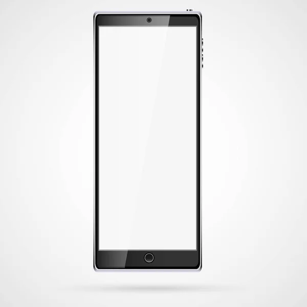 Fekete Reális Mobil Smart Touch Kifeszített Vékony Mobiltelefon Okostelefon Fényes — Stock Vector