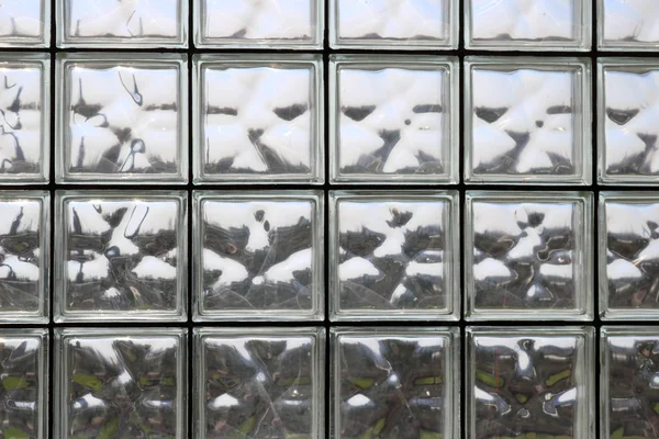 Texture Many Shiny Transparent Beautiful Square Thick Glass Tiles Seams — Stock Photo, Image