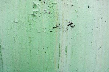 Eski eski eski eski oksitlenmiş metal dokusu, genişletilmiş soyma yeşil soyma boya ve desenleri ile demir, arka plan.