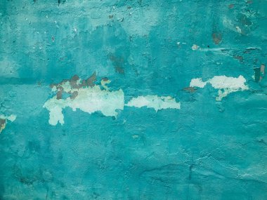 Mavi, eski, eski püskü, kırık duvar, eski ve güzel ve boyalı. Doku. Arkaplan