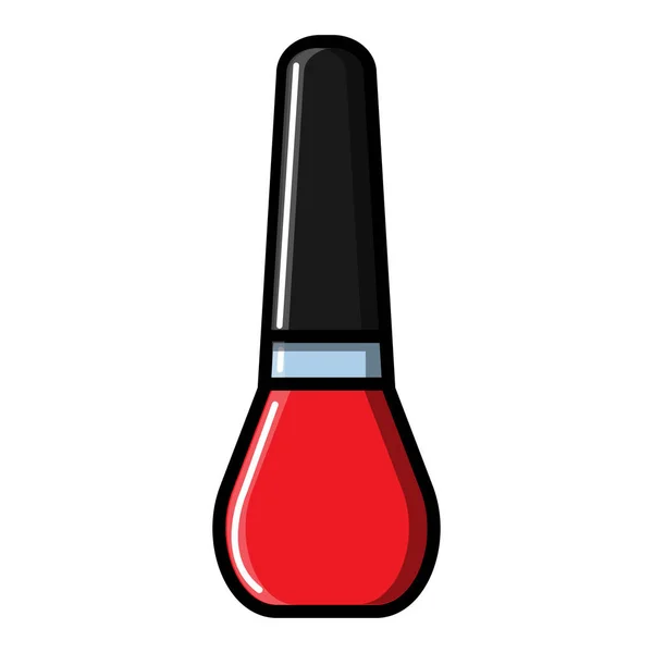 Uma garrafa pequena grampo com uma moda vermelha glamourosa bela manicure e pedicure esmalte unha isolado em um fundo branco. Ilustração do eleitor — Vetor de Stock