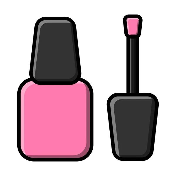 Mooie platte icoon van roze modieuze glamoureuze nagellak voor schoonheid begeleiding en manicure geïsoleerd op een witte achtergrond. Vectorillustratie — Stockvector