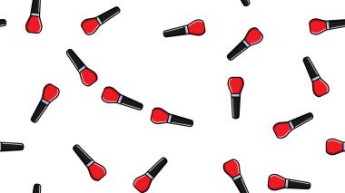 Beyaz bir arka planda izole edilmiş tırnak cilası ile güzel, modaya uygun cam kavanozların kusursuz dokusu. Vektör illüstrasyonu