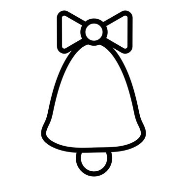 Beyaz bir arka planda izole edilmiş güzel, neşeli, gürültülü bir Noel melodisinin küçük, siyah, doğrusal simgesi. Vektör illüstrasyonu