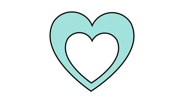 Sencillo icono de estilo plano de un hermoso dos corazones enamorados de la fiesta del amor en el Día de San Valentín o el 8 de marzo. Ilustración vectorial — Vector de stock