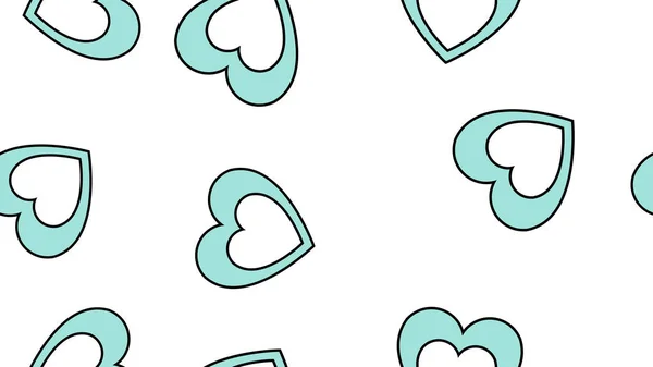Texture seamless pattern of flat icons of hearts, love items for the holiday of love Valentine's Day February 14 or March 8 on a white background. Vector illustration — 스톡 벡터