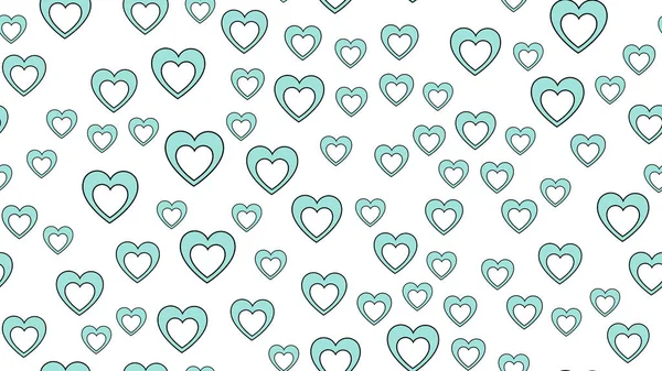 Textura patrón sin costuras de iconos planos de corazones, artículos de amor para la fiesta del amor Día de San Valentín 14 de febrero o 8 de marzo sobre un fondo blanco. Ilustración vectorial — Vector de stock