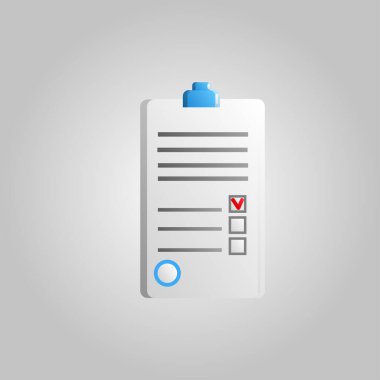 Beyaz arka planda güzel bir tıbbi ikon belge anketi kontrat tıbbi geçmişi