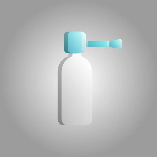 Όμορφο ιατρικό σπρέι εικονίδιο για το λαιμό ή τη μύτη για τη θεραπεία του κοινού κρυολογήματος σε λευκό φόντο — Διανυσματικό Αρχείο