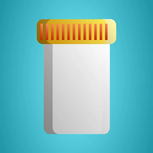 Frasco de plástico branco médico para comprimidos e comprimidos com medicamentos para o tratamento de doenças em um fundo azul — Vetor de Stock