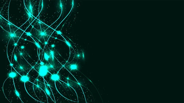 Абстрактна зелена красива цифрова сучасна магічна блискуча електрична енергія лазерна неонова текстура з лініями та смугами хвиль, фон — стоковий вектор