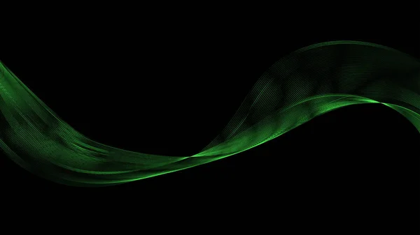 Abstract groen mooi digitaal modern magisch glanzend elektrisch energie laser neon textuur met lijnen en golven strepen, achtergrond — Stockvector