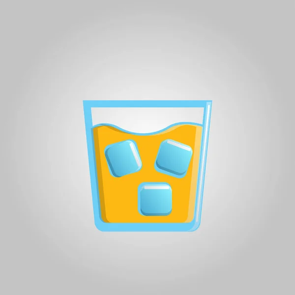 Grand rafraîchissant savoureux nouveau cocktail de whisky alcoolisé fort avec de la glace dans un verre avec ic — Image vectorielle