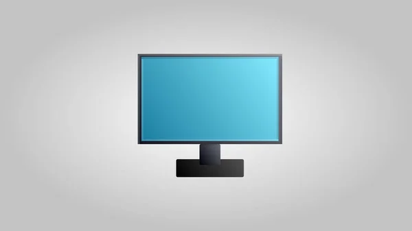 Современный цифровой жидкокристаллический плоскопанельный монитор для игр, работы и развлечений на белом фоне. Векторная иллюстрация — стоковый вектор
