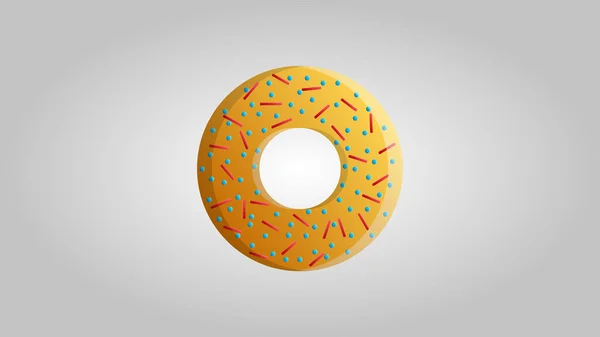 Grote ronde lekkere zoete donut op een witte achtergrond. Vectorillustratie — Stockvector