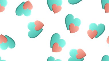 Sonsuz kusursuz bir şenlik şenliği beyaz arka planda neşeli, şefkatli kalpler. Vektör illüstrasyonu