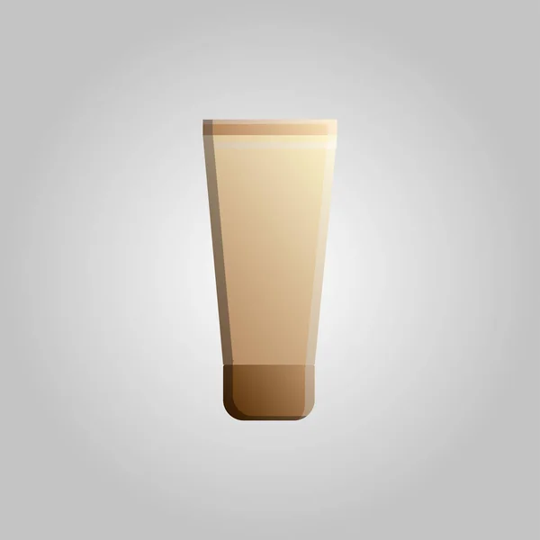 Modisch schöne Schönheit glamourös trendy beige Creme in einem Rohr der Grundlage für Make-up auf weißem Hintergrund. Vektorillustration — Stockvektor