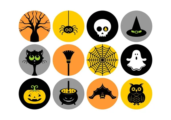 Iconos de Halloween. Ilustración vectorial — Vector de stock