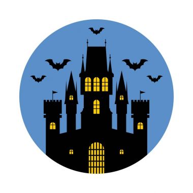 Cadılar Bayramı, fairytale kale. Vektör çizim