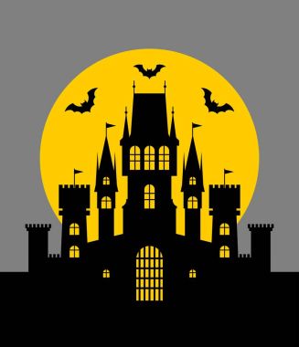 Cadılar Bayramı, fairytale kale. Vektör çizim