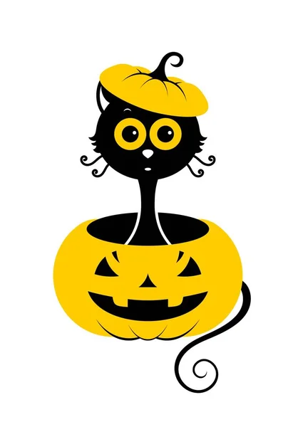 Halloween-Katze Ikone. Vektorillustration — Stockvektor