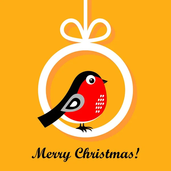 Caricature de Noël bullfinch. Illustration vectorielle — Image vectorielle