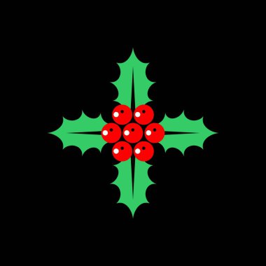 Holly düz vektör simgesi