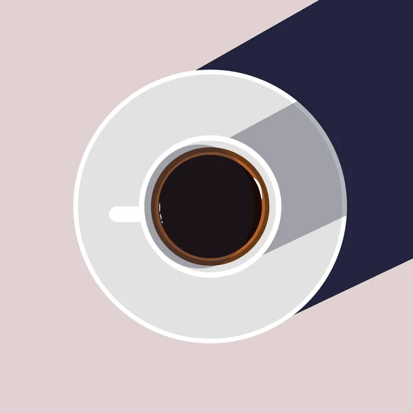 Чашка кави Векторний плоский дизайн пастельних кольорів — стоковий вектор