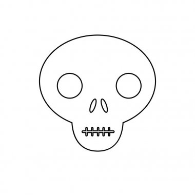 Kafatası anahat simge vektör