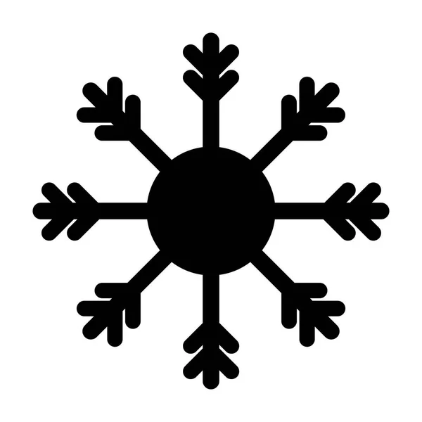 Icona Vettoriale Fiocco Neve Isolata Sfondo Bianco — Vettoriale Stock