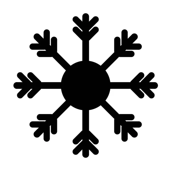 Icona Del Fiocco Neve Semplice Segno Nero Isolato Sfondo Bianco — Vettoriale Stock