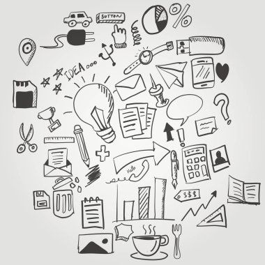 Geçici Madde doodle koleksiyonu