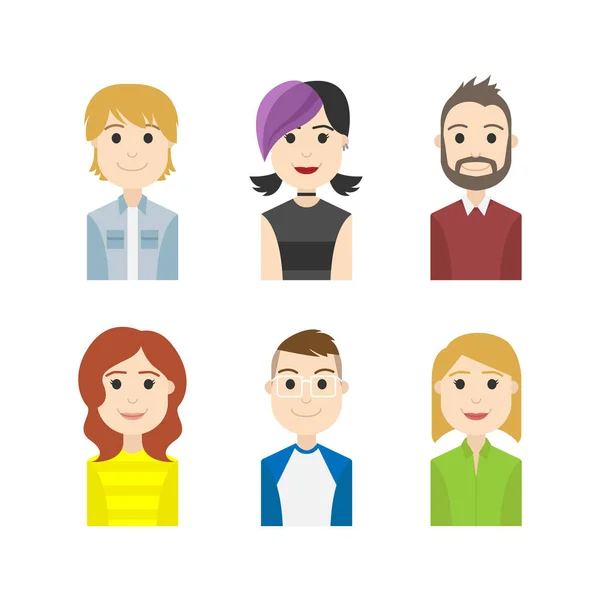 6 personaje simple para avatar — Vector de stock