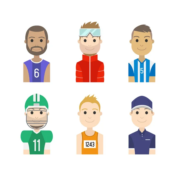 Prostí lidé avatar muž sportovní postava — Stockový vektor
