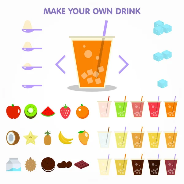 Bubble drink and fruit creator — Stock Vector