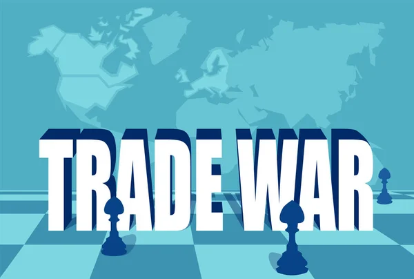 Concept illustratie van handelsoorlog en beperking van de invoer. — Stockvector