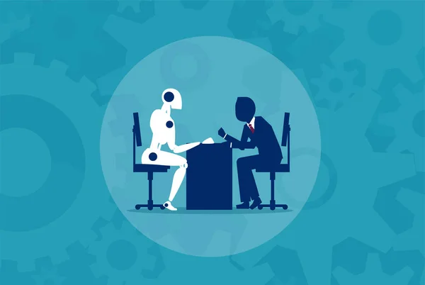 İnsan vs Robot makinesi konsepti 