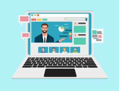 İnternet üzerinden profesyonel danışman koçluğu vektörü 