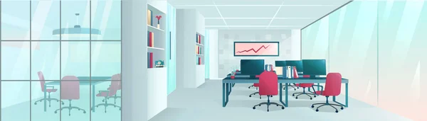 Vektor Eines Modernen Bürointerieurs Kreativer Arbeitsplatz — Stockvektor