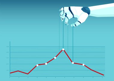 Robotun vektörü, piyasayı kontrol eden bir kukla ustası.