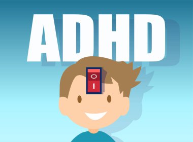 Vector of a little boy with ADHD clipart