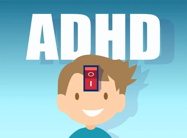 Vektor För Liten Pojke Med Adhd — Stock vektor