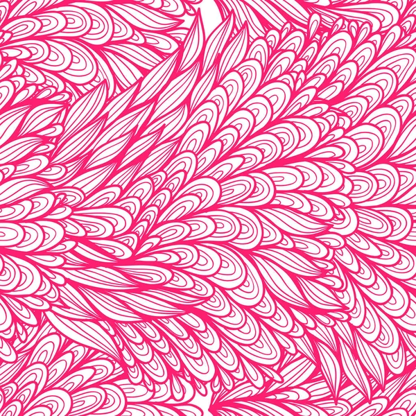 Naadloze floral zwart-wit roze en witte doodle patroon — Stockvector