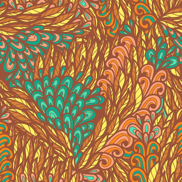 Naadloze bloemen oranje / blauwe lichte zomer doodle patroon — Stockvector