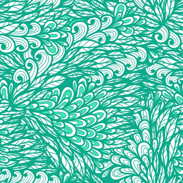 Modèle de doodle bleu monochrome floral sans couture — Image vectorielle