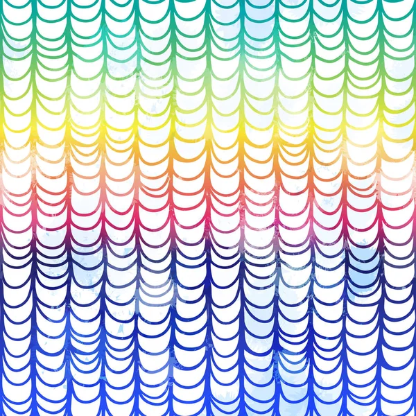 Grunge-Muster mit handgezeichneten stilisierten Fischschuppen — Stockvektor