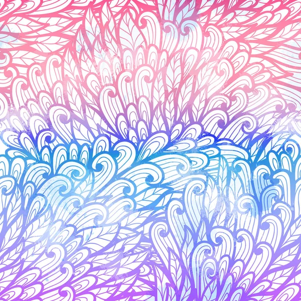 手描きグラデーション青とピンクの花の招待カード デザイン — ストックベクタ